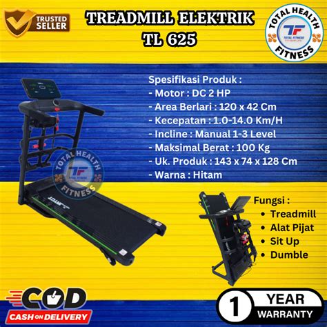 Jual Alat Olahraga Fitness Treadmill Elektrik Tl Electric Treadmill