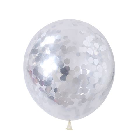 10er Set Ø30cm Party Deko Ballons Silber Transparent