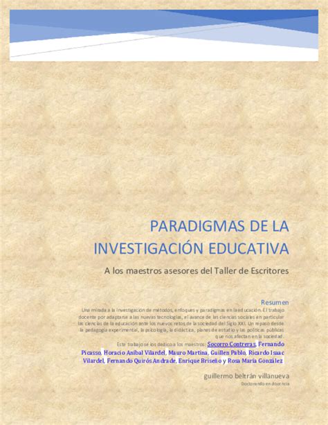 Pdf Paradigmas De La InvestigaciÓn Educativa