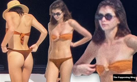 Kaia Gerber Looks Sexy In A Tiny Orange Thong Bikini In Los Cabos Photos TheFappening