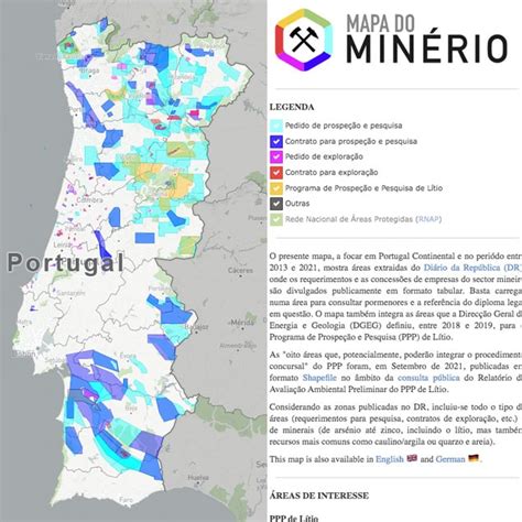 Mapa Do Min Rio Continental Portugal