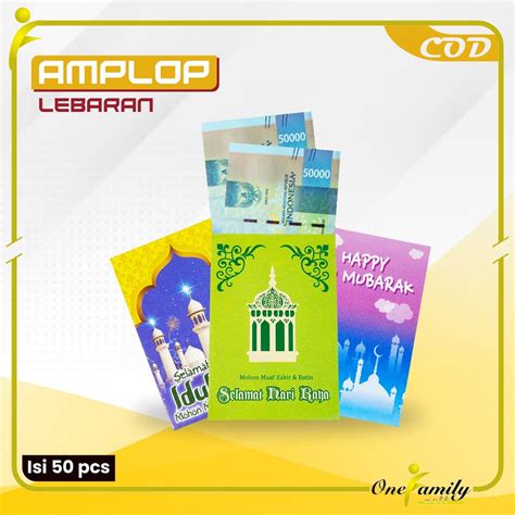 Jual One C Amplop Lebaran Isi Pcs Motif Karakter Dompet Uang Hari