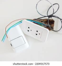 Electrical Wiring Installation Cables Socket Renovation Stock Photo ...