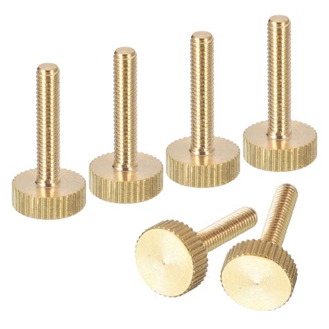 M4x20mm Knurled Thumb Screws 6 Pack Flat Knurled Head Brass Thumb