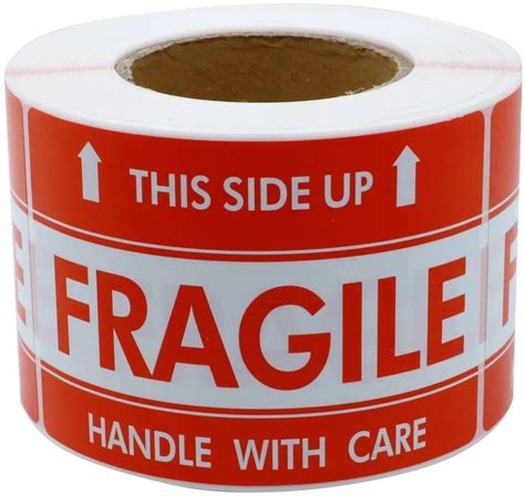 Proline 500 Per Roll Fragile Handle With Care This Side Up 3 X 5 Stickers Labels Easy Peel And