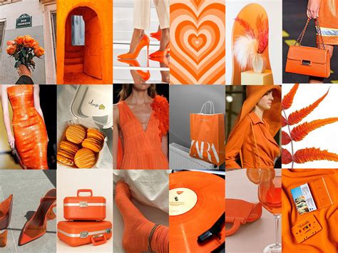 100 Orange Collage Kit Orange Wall Collage Peachy Aesthetic Wall