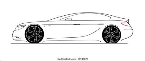 Sports Car Side View Drawing