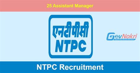 Ntpc Hiring Notification For Post Of Assistant Manager