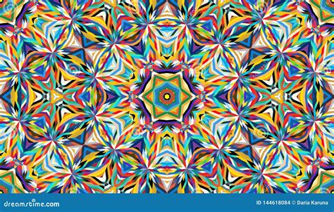 Abstract Seamless Pattern with Kaleidoscope. Bright Saturated Colors for Your Design Stock ...