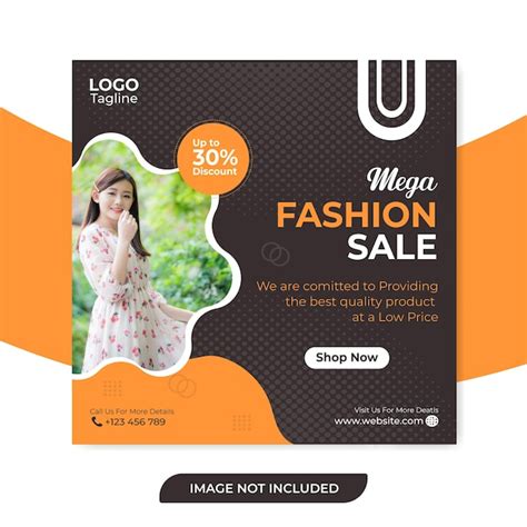 Premium Vector Mega Fashion Sale Social Media Post Template