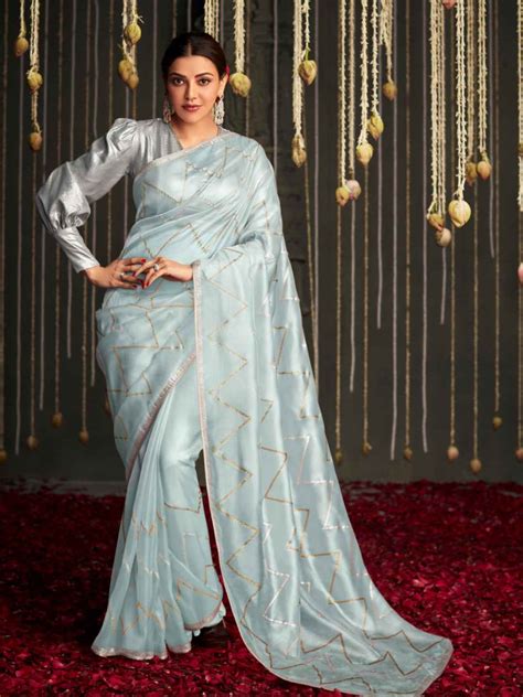 Kimora Ocean Blue Dola Silk Saree Kimora Fashion Pvt Ltd