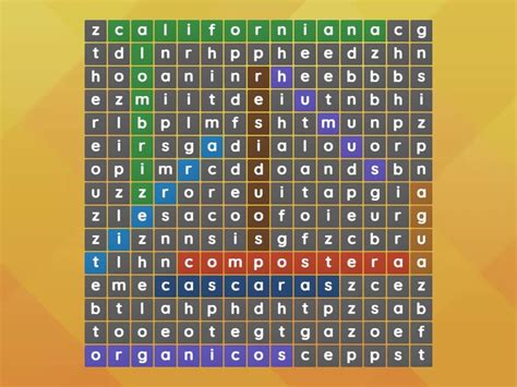 Sopa De Letras Humus De Lombriz Wordsearch