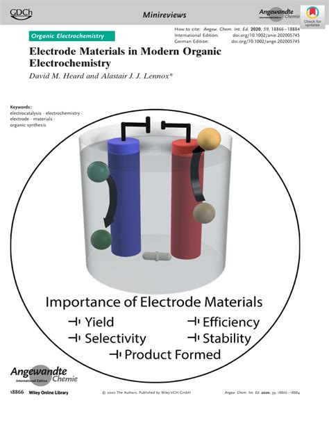 Electrode Materials in Modern Organic Electrochemistry | PDF