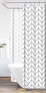 Amazon Riyidecor Clawfoot Tub Chevron Shower Curtain 180x70 Inch