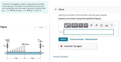 Solved The Beam Of Negligible Weight Is Supported Chegg