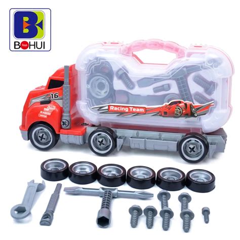 Assembl Ia Big Rig Crian As Brinquedo Do Caminh O Do Recipiente