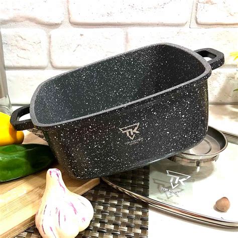 Кастрюля квадратная с мраморным покрытием Top Kitchen TК00054 2,7 л ...