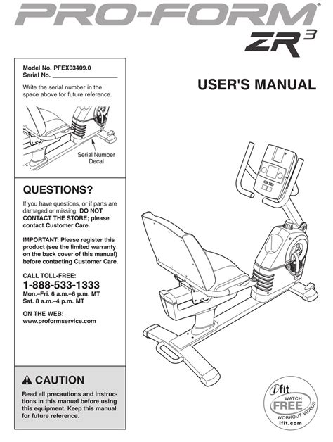 Proform Smr Exercise Bike Parts Diagram Pdf