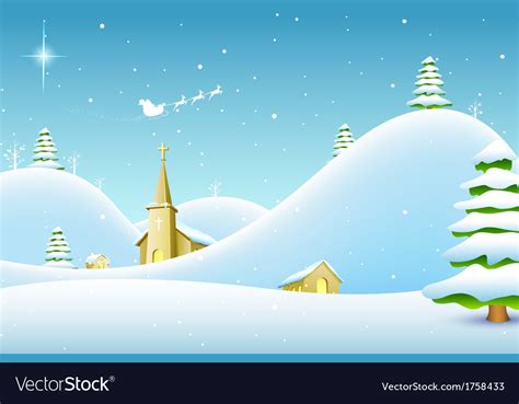 Christmas landscape Royalty Free Vector Image - VectorStock