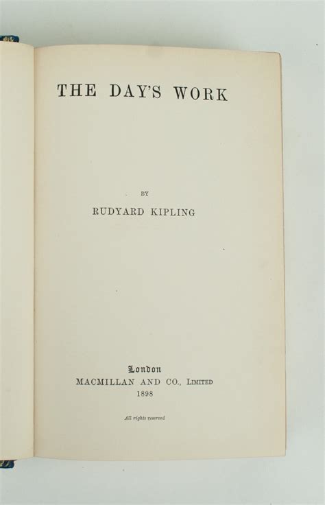 The Days Work By Kipling Rudyard Very Good Hardcover St