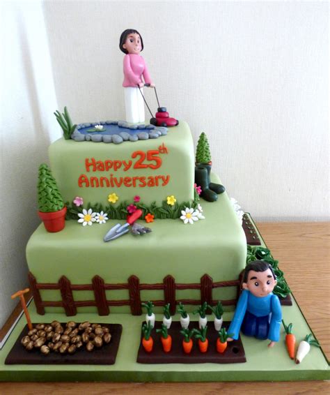 Tier Gardeners Allotment Anniversary Birthday Cake Susie S Cakes