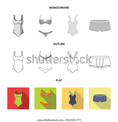 Vector Illustration Bikini Fashion Logo Set vector de stock libre de regalías 1454181773