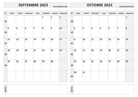 Calendrier Septembre Et Octobre Imprimer Calendrier Best