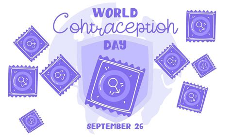 World Contraception Day September Contraceptives For Safe Sex Male With Shield And Earth