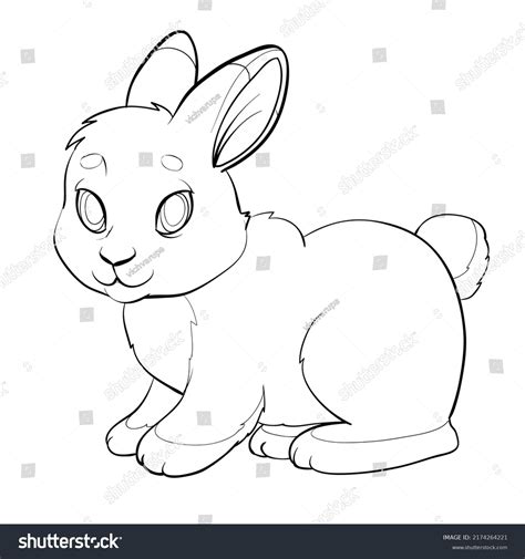 Sketch Rabbit Big Eyes Coloring Isolated 库存矢量图（免版税）2174264221