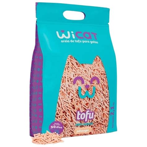 Areia Higiênica Para Gatos Wicat Tofu Pêssego 2 1kg Areia para Gato