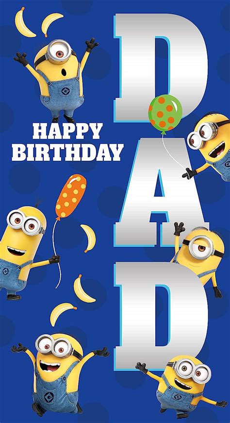 Amazon.com : Dad Minions Card, Happy Birthday Card Dad Minions ...