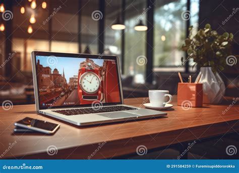 Business Background With Desktop And Laptop Office Workplace