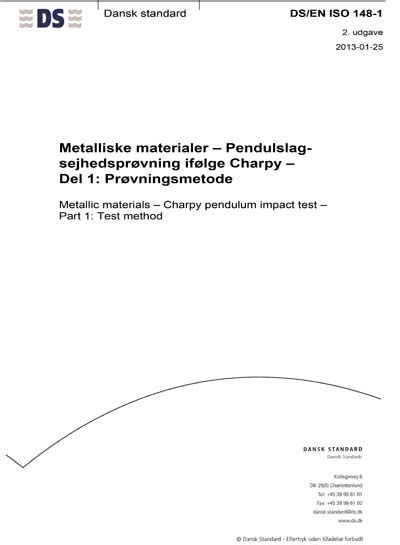 Ds En Iso Metallic Materials Charpy Pendulum Impact Test