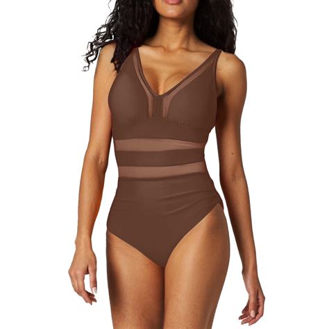 Wayute One Piece Swimsuit Women New Hot Mesh Swimsuit Mesh Hollow
