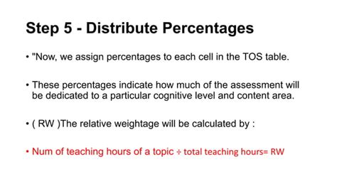 Crafting Effective Tables Of Specifications TOS Pptx