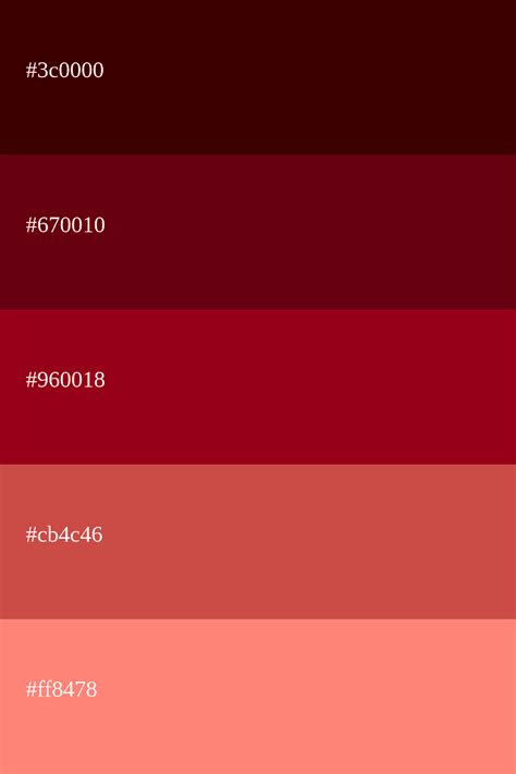 Paletas De Color Rojo Códigos Combinaciones Color Palette Design
