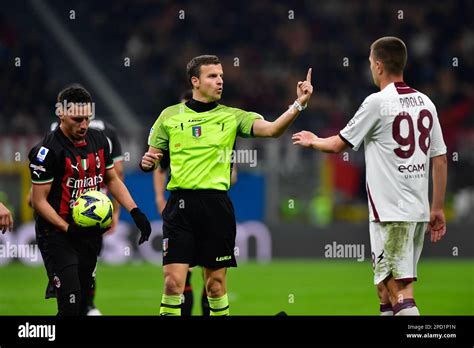 Milano Italy Th Mar Referee Federico La Penna Seen During