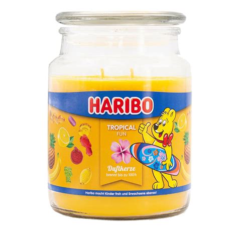 Haribo Tropical Fun Duftkerze Im Glas Gro Docht Kerze