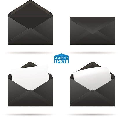 Set Of Black Envelopes Stock Clipart | Royalty-Free | FreeImages