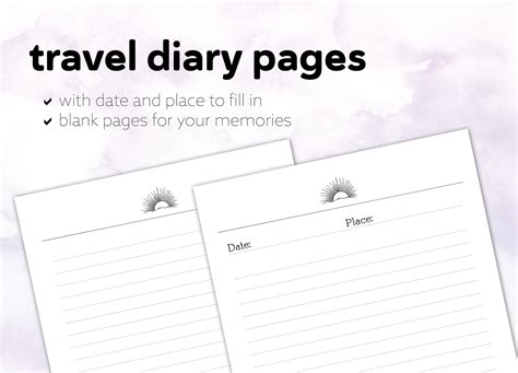 Printable Travel Journal Template, Download Includes 10 Vacation ...