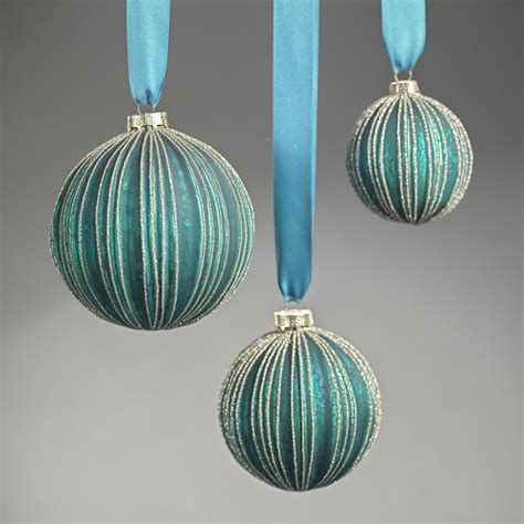 Vintage Blue Glass Ball Ornament