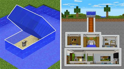 Minecraft Tutorial How To Build A Secret Underground Base Easy 9