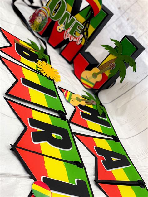 One And Loved Banner One Love Theme Party Rasta Birthday Theme Jamaican