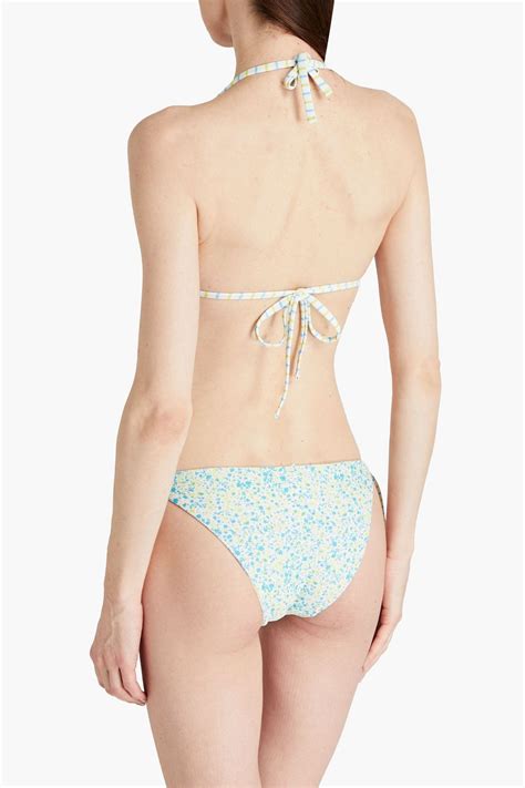 Solid Striped The Iris Reversible Printed Bikini Top The Outnet