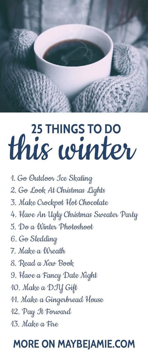 25 Things You Have To Do This Winter | Maybe Jamie | Bucket list winter ...