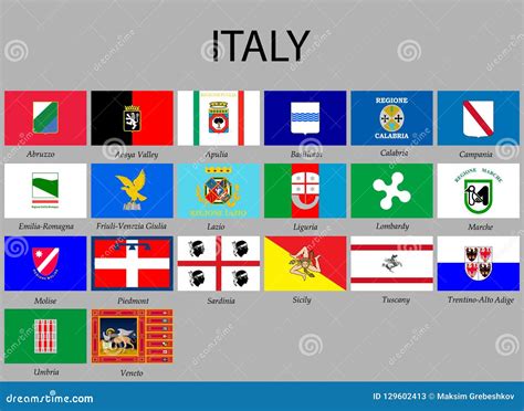 All Flags Provinces of Italy Stock Illustration - Illustration of division, lazio: 129602413