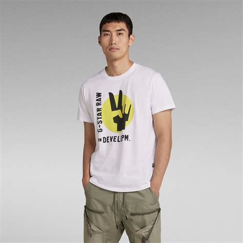 Hand Graphic T Shirt Men White G Star Raw