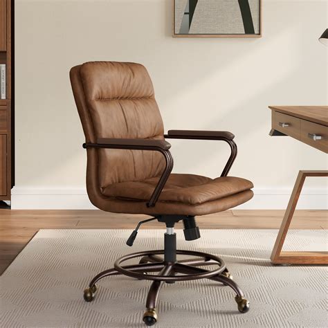 pu leather good executive desk office chair brown eureka ergonomic