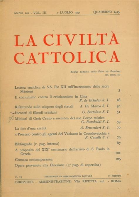 La Civiltà Cattolica by from Libreria Piani snc SKU 0 24920