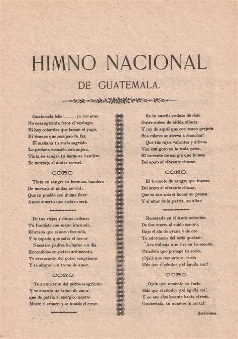 Significado Interpretacion Del Himno Nacional De Guatemala Mundo Hot